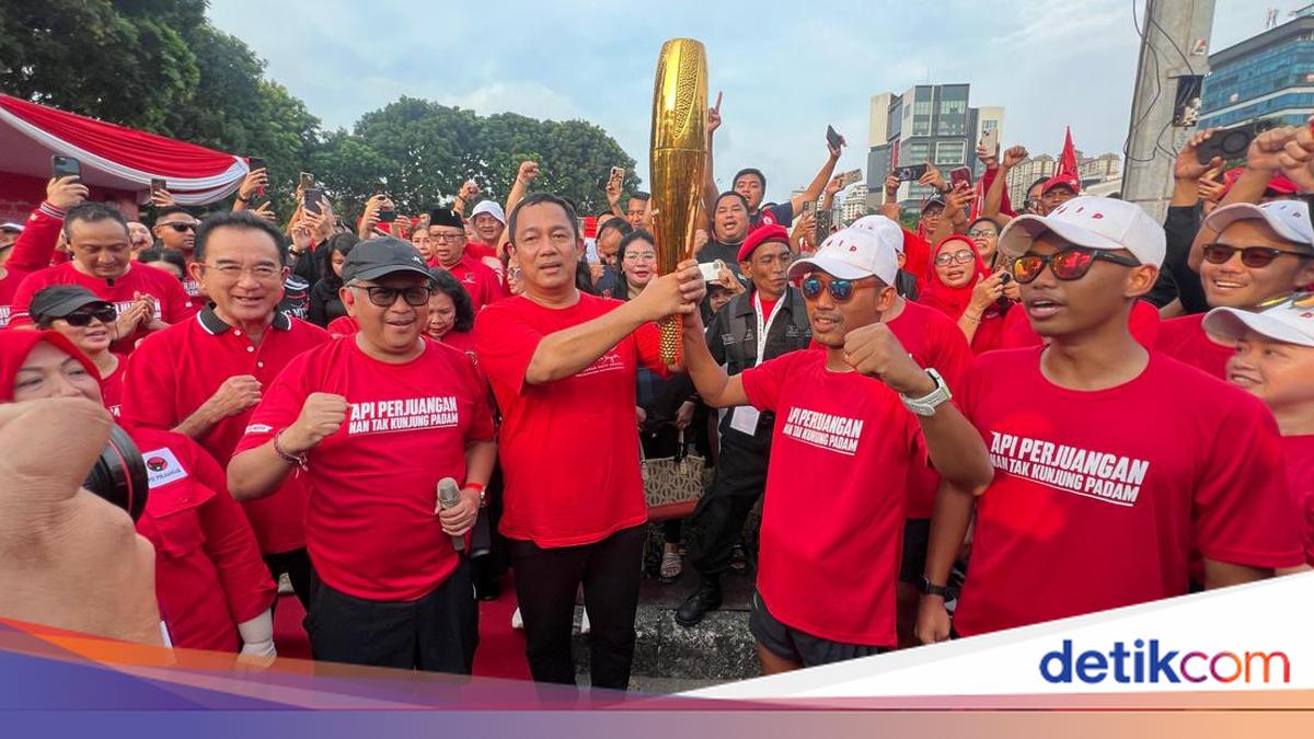 Obor Api Perjuangan PDIP dari Jateng Tiba di Kemayoran Jakarta