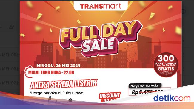 Beli Sepeda Listrik Diskon Rp 2 Jutaan di Transmart Full Day Sale! - detikFinance