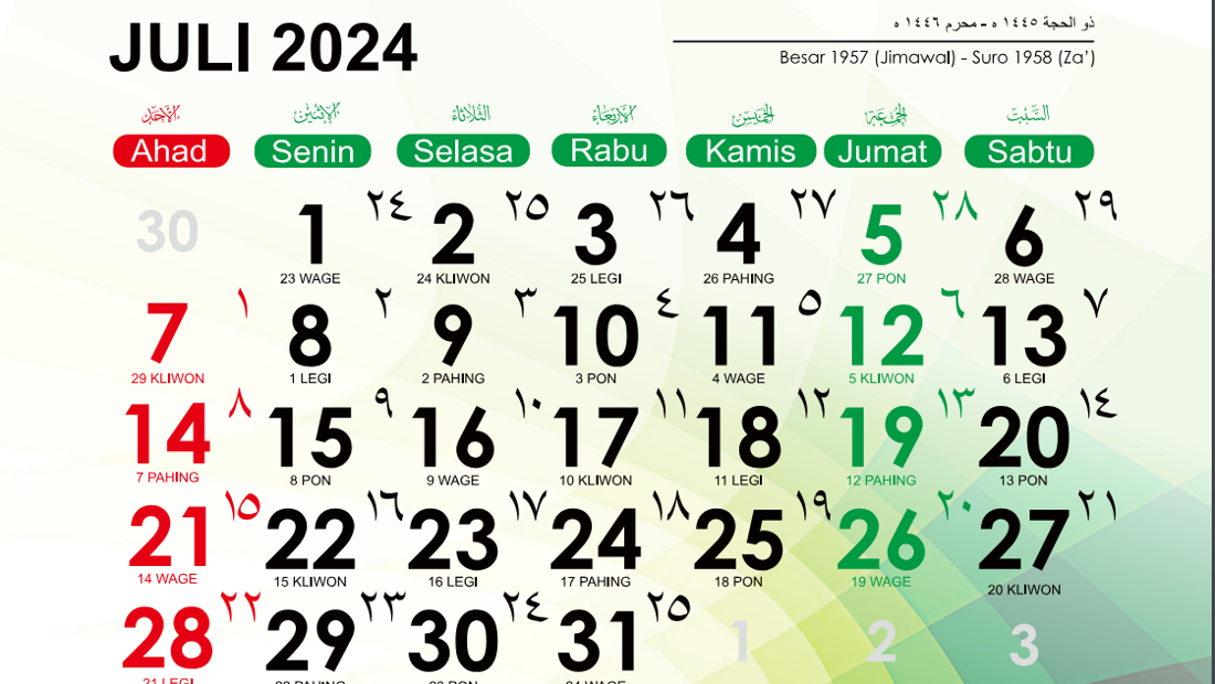 Daftar Hari Besar Nasional Dan Internasional Bulan Juli 2024