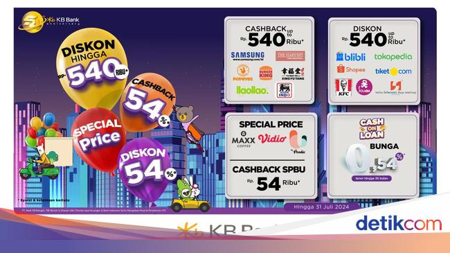 Diskon Makan-Belanja hingga 54% di HUT Ke-54 KB Bank, Simak Daftarnya!