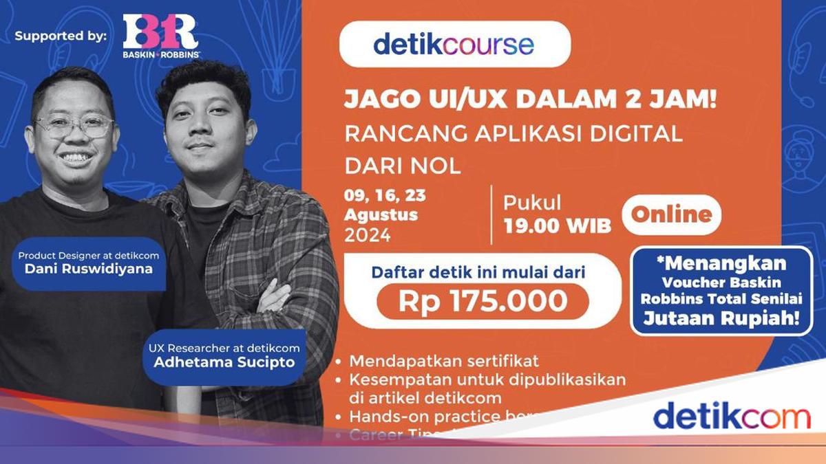 Kelas UI/UX Bikin Aplikasi Digital Bareng Expert detikcom, 2 Jam Jago!
