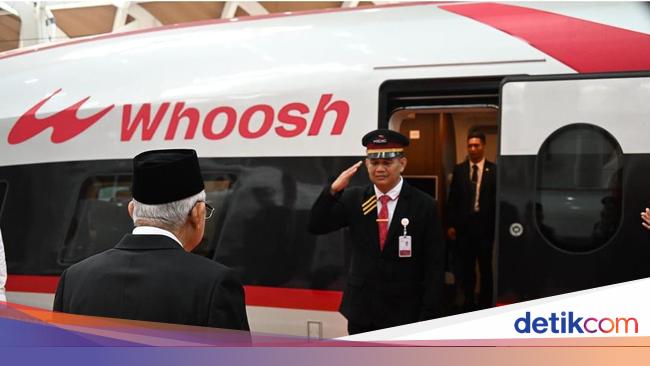 Ma\'ruf Amin Jajal Naik Whoosh, Jakarta-Bandung Cuma 40 Menit