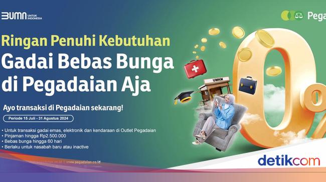 Merdeka! Gadai Bebas Bunga Hanya di Pegadaian