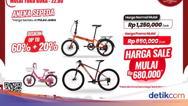 Diskon Jumbo! Beli Sepeda di Transmart Full Day Sale Mulai Rp 600 Ribuan