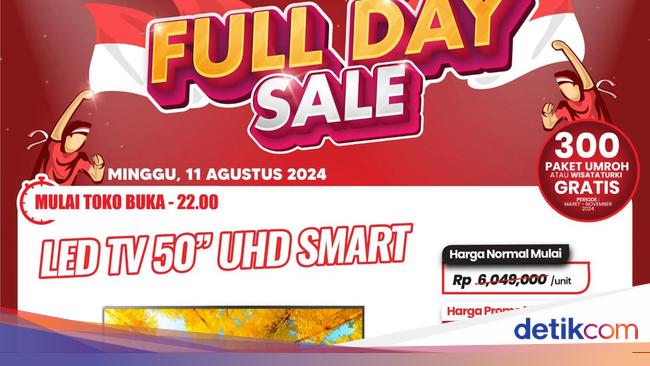 Cuma di Transmart Full Day Sale Beli LED Smart TV Potongan Rp 3 Jutaan