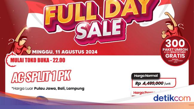Murah Meriah! Harga AC di Transmart Full Day Sale Diskon Jutaan Rupiah