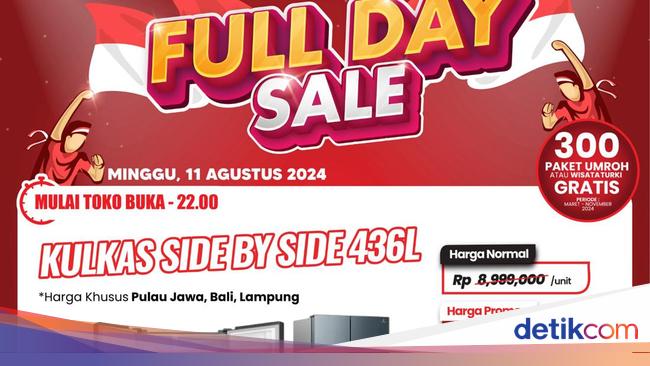 Harga Kulkas 2 Pintu di Transmart Full Day Sale Diskon Rp 2 Jutaan, Buruan Beli!