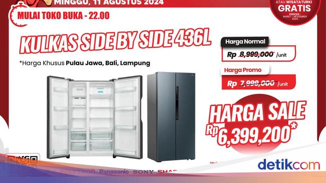 Buruan ke Transmart! Beli Kulkas Side by Side Cuma Rp 6 Jutaan