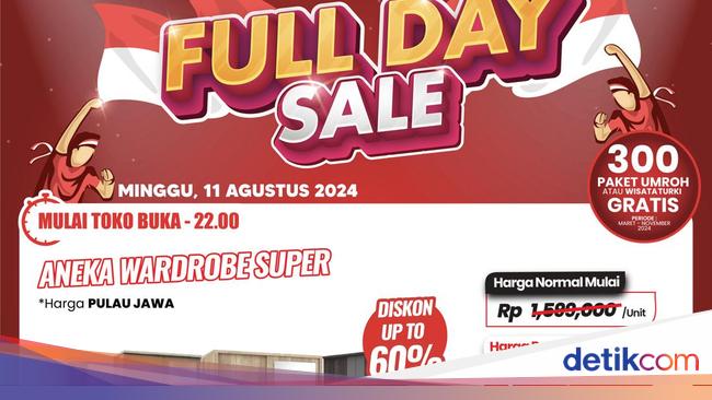 Cuma di Transmart Full Day Sale, Beli Lemari Baju Hemat Rp 1 Jutaan
