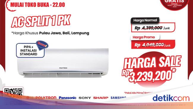Beli AC 1 PK Dapat Diskon Rp 3 Jutaan Cuma di Transmart Full Day Sale!