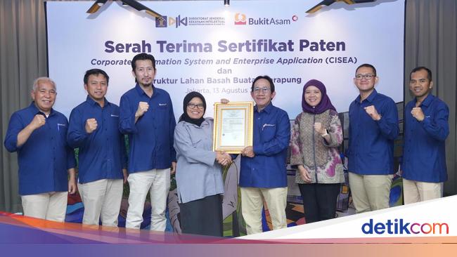Bukit Asam Terima Hak Paten Aplikasi CISEA & Lahan Basah Buatan Terapung