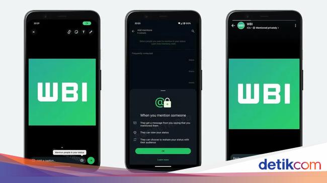Status WA Akan Bisa Mention, Mirip Instagram Stories