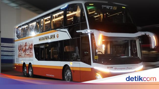 Mewah! Bus Double Decker Baru PO Harapan Jaya dengan Bodi Adiputro Jetbus5 SDD