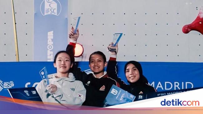 Desak Made Rebut Medali Emas dari Kejuaraan Panjat Tebing di Madrid