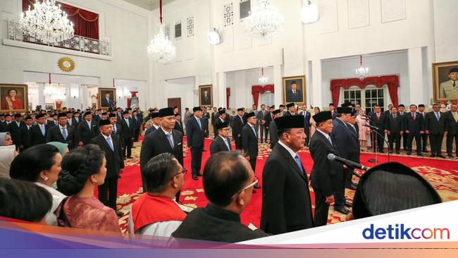 Momen Pelantikan 48 Menteri Kabinet Merah Putih di Istana Negara