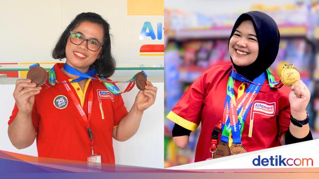 Bunga &amp; Meiranti, Karyawan Alfamart yang Raih 5 Medali Peparnas Solo 2024