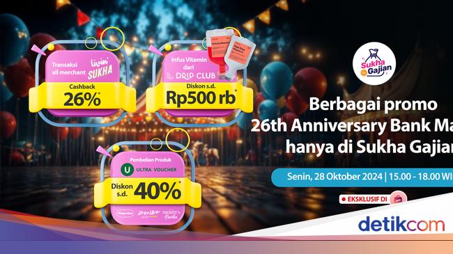 Gajian Seru, Raih Diskon sampai Rp 500 Ribu-Cashback 26% di Sukha Gajian