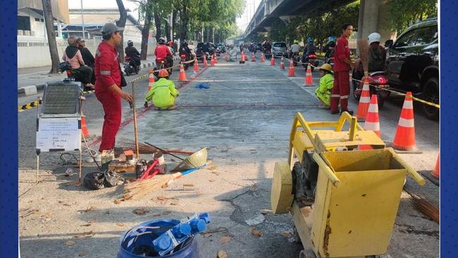 Lalin di Jalan Yos Sudarso Jakut Padat Imbas Proyek Pekerjaan Jalan