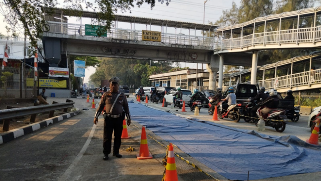 Ada Perbaikan Jalan di Jembatan Tiga Jakut, Lalin Macet