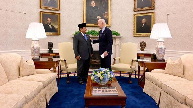 Prabowo-Biden Bahas soal Gaza-Laut China Selatan Saat Bertemu di Gedung Putih