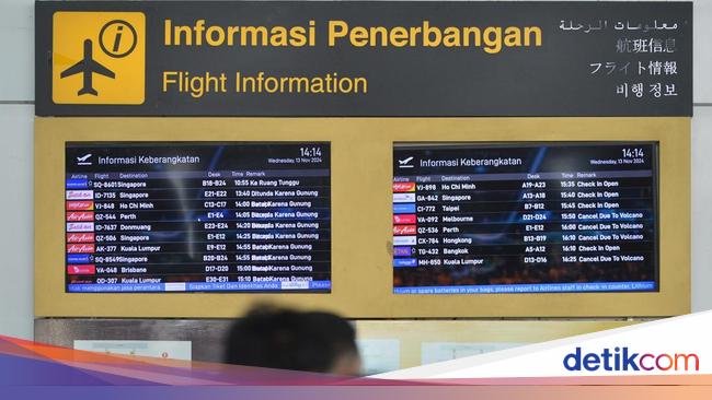 90 Penerbangan di Bandara Bali Dibatalkan gegara Erupsi Gunung Lewotobi