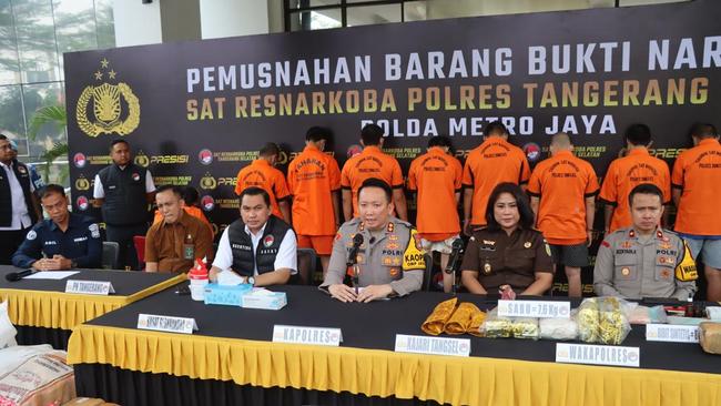 Polres Tangsel Musnahkan Narkoba Senilai Rp 77 Miliar