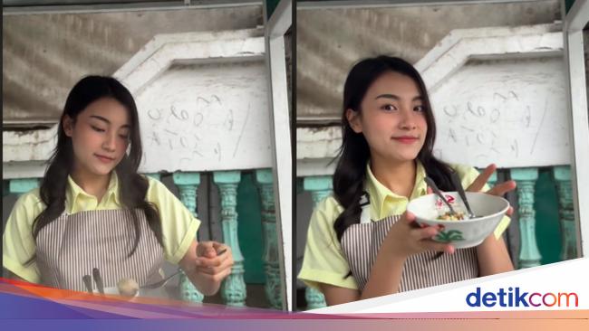 Bantu Usaha Keluarga, Gadis Cantik Ini Tak Gengsi Jualan Bakso