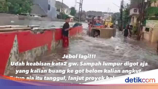 Tanggul Kali Ciputat Jebol Lagi, Perumahan di Tangsel Kembali Banjir