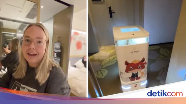 Bule Ini Girang Lihat Robot Antar Makanan di Hotel China