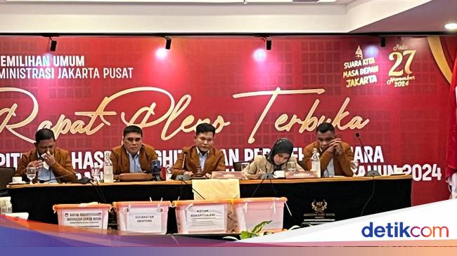 Hasil Rekapitulasi KPU Jakarta Pusat: Pramono-Rano Karno Unggul