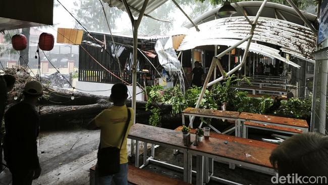 Shelter Kuliner Stadion Manahan Solo Tertimpa Pohon Tumbang, 1 Orang Luka