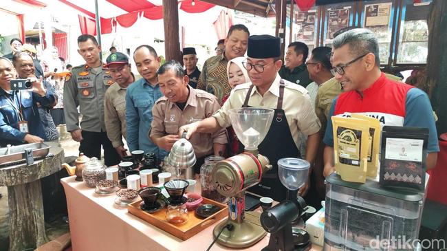 Mendes Yandri Tanam-Racik Kopi Luwak BUMDes Mekar Jaya di Desa Prangat Baru