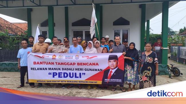 Legislator Gerindra Beri Bantuan Makanan-Obat ke Korban Bencana di Sukabumi