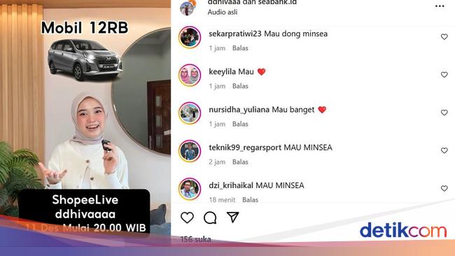 Wajib Nonton! Beli Mobil Toyota Calya 12 Ribu di Shopee Live Dhiva