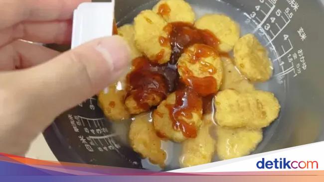 Nasi Dimasak dengan Nugget Ayam Pakai Rice Cooker, Ini Hasinya