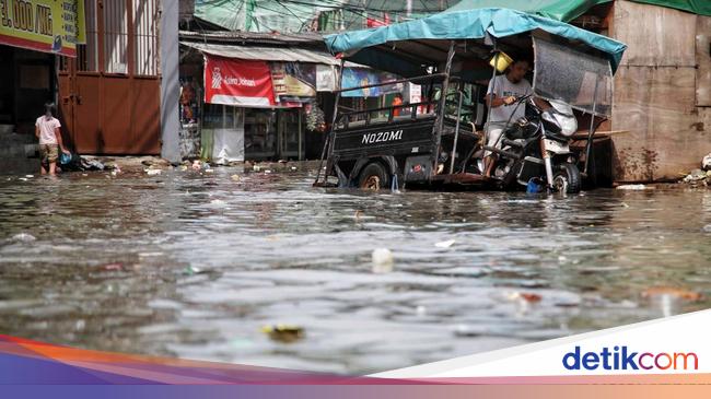 Banjir Rob Masih Rendam 6 RT di Jakut Sabtu Siang Ini