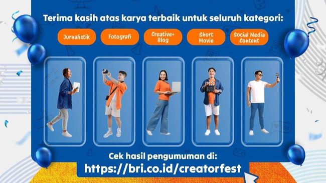 Diikuti 2.292 Karya, BRI Resmi Umumkan Pemenang Ajang CreatorFest 2024