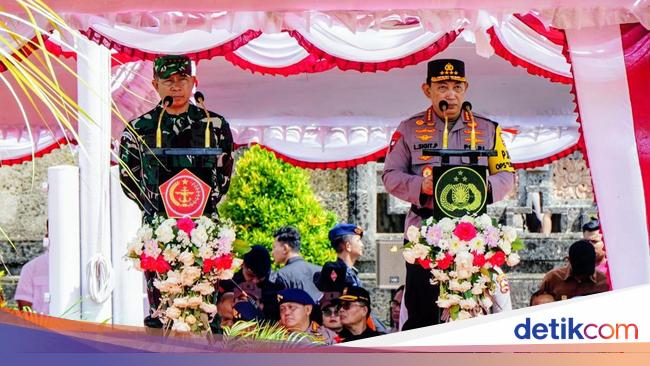 Kapolri-Panglima TNI Pimpin Apel Gelar Pasukan Operasi Lilin 2024 di Bali