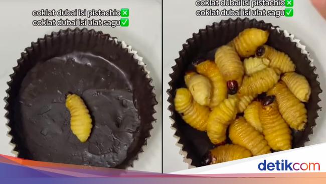 Nyeleneh! Cokelat Dubai Ini Isiannya Ulat Sagu yang Masih Hidup