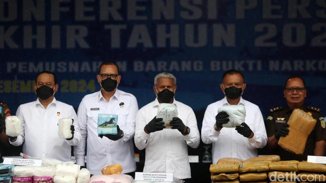 BNN Sita 710 Kg Sabu hingga 2.178 Kg Ganja dari 618 Kasus Narkoba Selama 2024