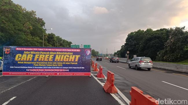 Lalin Exit Tol Ciawi Mulai Ditutup Jelang Car Free Night Puncak