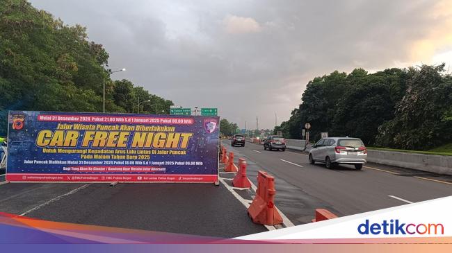 Lalin Exit Tol Ciawi Mulai Ditutup Jelang Car Free Night Puncak