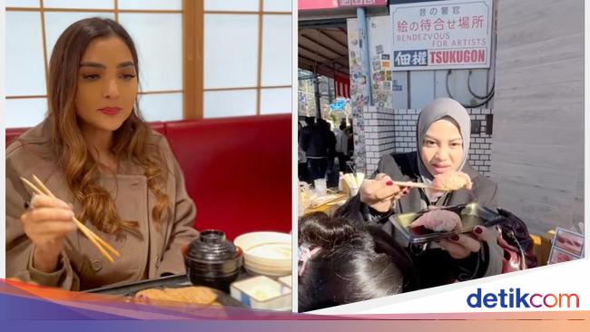 Seru! Ashanty-Aurel Makan Gyukatsu dan Jajan di Pasar Tsukuji Jepang