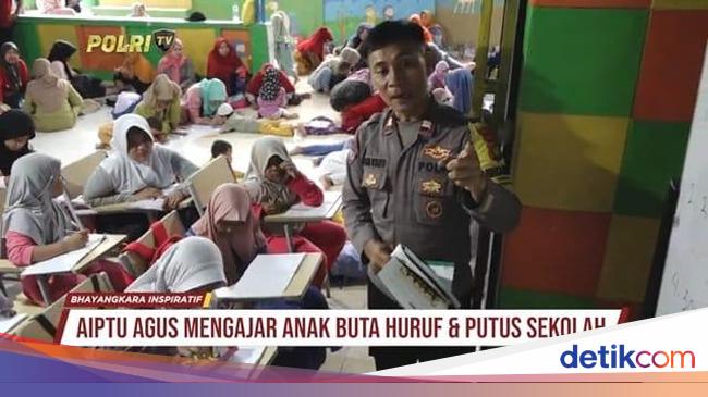 Kiprah Aiptu Agus Riyanto Agar Anak-anak Pemulung Bisa Sekolah