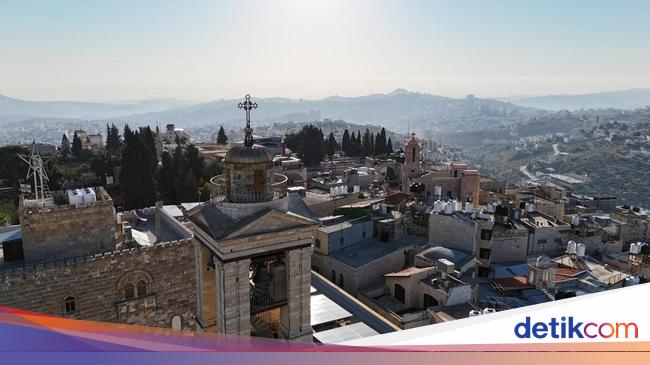 Foto Udara Gereja Kelahiran Yesus Kristus di Bethlehem