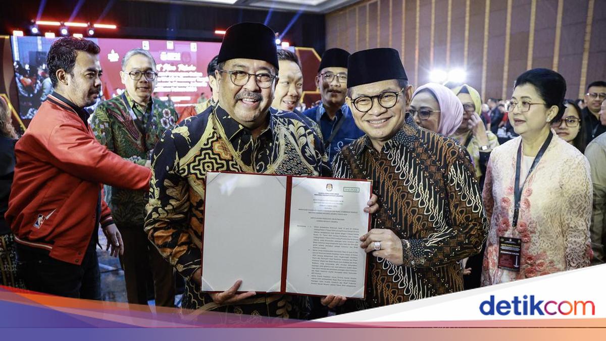 Potret Pramono-Rano Ditetapkan sebagai Gubernur-Wagub Terpilih DKI Jakarta