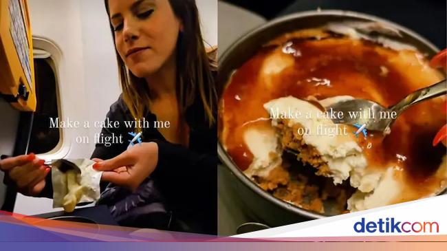 Kacau! Wanita Ini Nekat Bikin Cheesecake dalam Pesawat