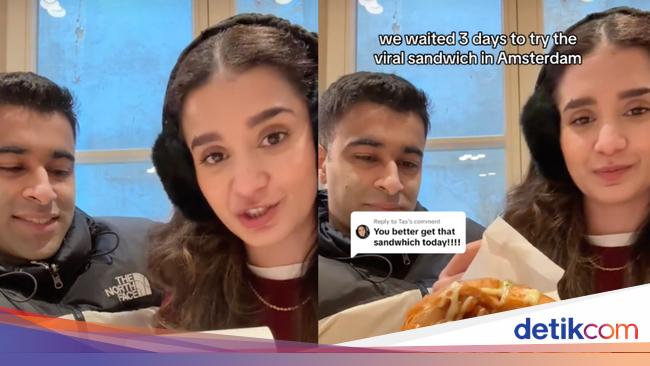 Sabar Menunggu 3 Hari, Begini Reaksi Wanita Cicip Sandwich Paling Viral