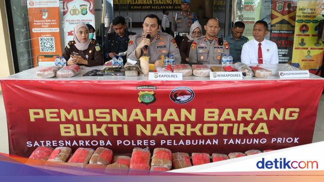 Polres Pelabuhan Tanjung Priok Musnahkan Ganja-Sabu Senilai Rp 1,8 Miliar