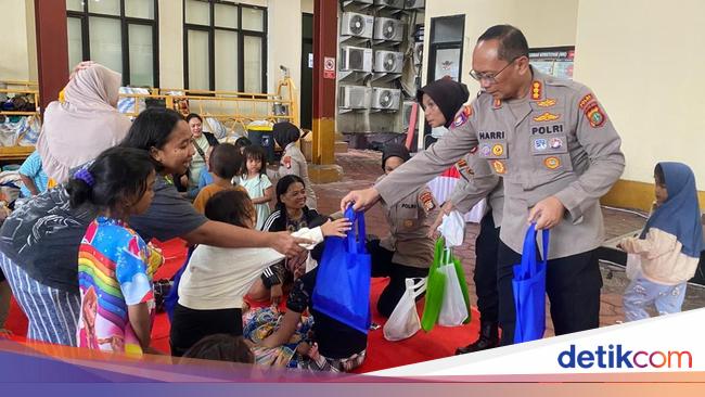 Polwan Beri Trauma Healing Anak-anak Korban Kebakaran Kemayoran Gempol